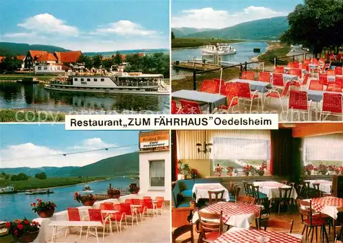 AK / Ansichtskarte Oedelsheim Restaurant Zum Faehrhaus Weserpartie Terrassen Gastraum Oedelsheim