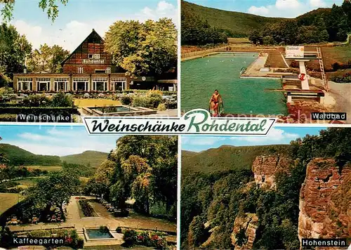 AK / Ansichtskarte Rohdental_Hessisch_Oldendorf Weinschaenke Rohdental Waldbad Kaffeegarten Hohenstein 
