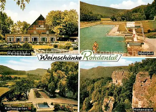 AK / Ansichtskarte Rohdental_Hessisch_Oldendorf Weinschaenke Rohdental Waldbad Kaffeegarten Hohenstein 