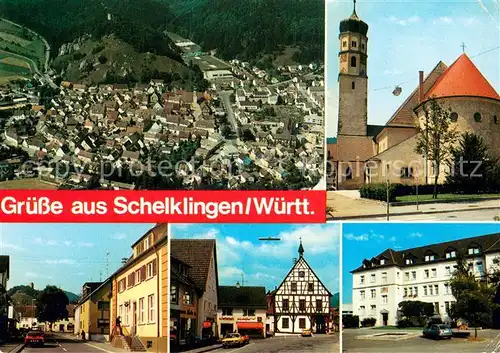AK / Ansichtskarte Schelklingen Fliegeraufnahme Kirche Strassenpartie Schloss Schelklingen