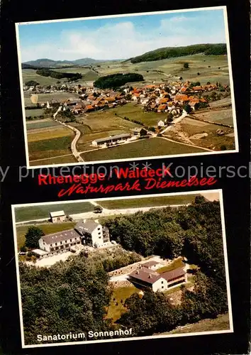 AK / Ansichtskarte Rhenegge Fliegeraufnahme Naturpark Diemelsee Sanatorium Sonnenhof Rhenegge