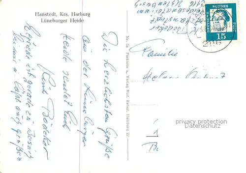 AK / Ansichtskarte Hanstedt_Nordheide Gaststaette zum Dorfkrug Postkutsche Blick zur Kirche Hanstedt_Nordheide