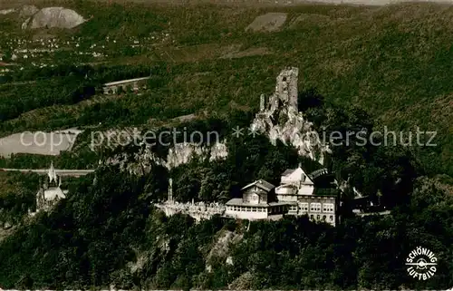 AK / Ansichtskarte Koenigswinter Burg Drachenfels Siebengebirge Fliegeraufnahme Koenigswinter