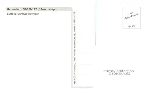 AK / Ansichtskarte Sassnitz_Ostseebad_Ruegen Fliegeraufnahme Sassnitz_Ostseebad_Ruegen