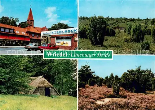 AK / Ansichtskarte Wriedel Kaufhaus Stahlbock Alte Scheune Heidelandschaft Wriedel