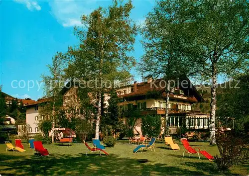AK / Ansichtskarte Garmisch Partenkirchen Hotel Leiner Garten Liegewiese Garmisch Partenkirchen