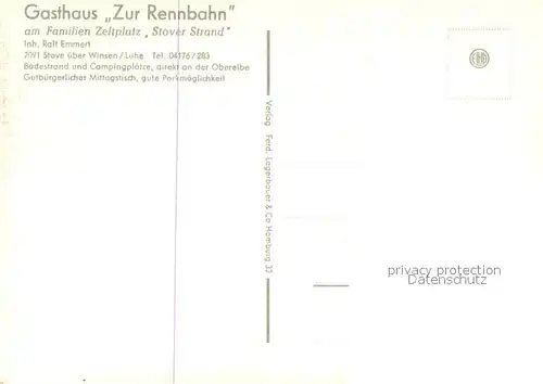 AK / Ansichtskarte Stove Gasthaus Zur Rennbahn Campingplatz Stover Strand Stove