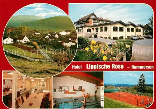AK / Ansichtskarte Hummersen Hotel Pension Restaurant Lippische Rose Hallenbad Tennisplatz Hummersen