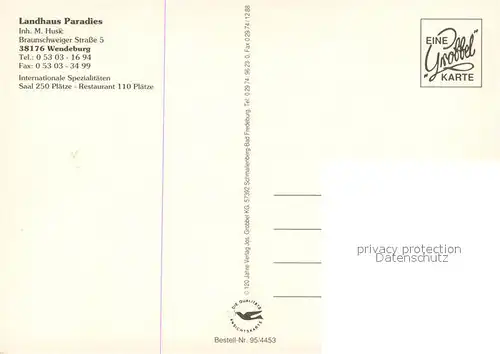 AK / Ansichtskarte Wendeburg Landhaus Paradies Restaurant Festsaal Wendeburg