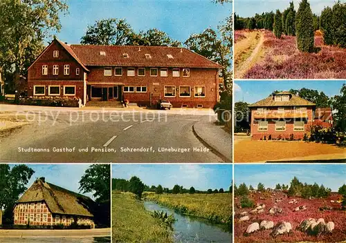 AK / Ansichtskarte Sahrendorf_Egestorf Studtmanns Gasthof ADAC Hotel Heidelandschaft Heidschnucken Sahrendorf_Egestorf