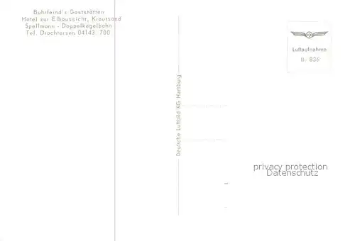 AK / Ansichtskarte Krautsand Buhrfeinds Gaststaetten Hotel Kegelbahn Fremdenzimmer Krautsand