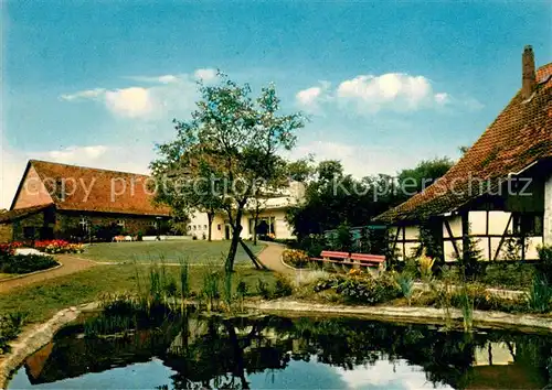 AK / Ansichtskarte Egge_Hameln Gasthaus Pension Zum Specht Teich Parkanlagen Egge Hameln