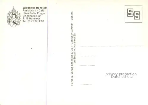 AK / Ansichtskarte Hanstedt_Nordheide Restaurant Cafe Waldhaus Hanstedt_Nordheide