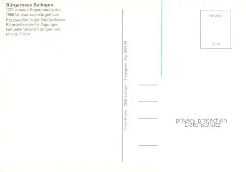 AK / Ansichtskarte Sulingen Buergerhaus Sulingen Restauration Kirche Sulingen