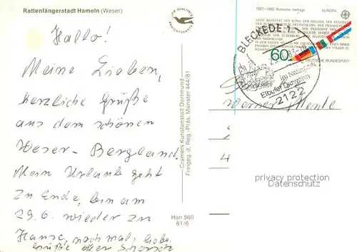 AK / Ansichtskarte Hameln_Weser Fliegeraufnahme Hameln Weser