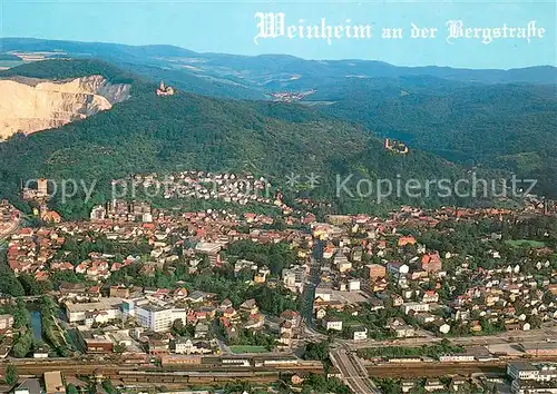 AK / Ansichtskarte Weinheim_Bergstrasse Altstadt Burgruine Windeck und Wachenburg Fliegeraufnahme Weinheim_Bergstrasse