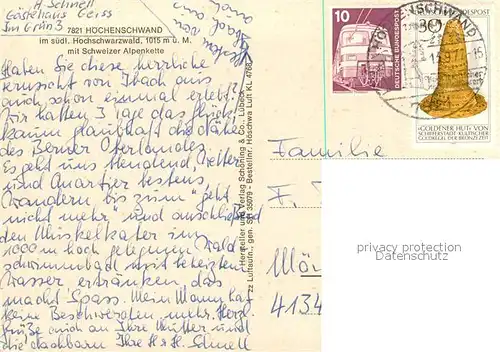 AK / Ansichtskarte Hoechenschwand Fliegeraufnahme mit Schweizer Alpenkette Hoechenschwand