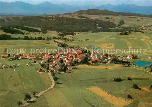 AK / Ansichtskarte Rettenbach_Oberbayern Fliegeraufnahme mit Allgaeuer und Tiroler Hochgebirge Rettenbach Oberbayern