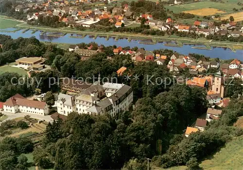 AK / Ansichtskarte Beverungen Abtei vom hl Kreuz Herstelle Fliegeraufnahme Beverungen