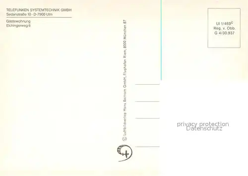 AK / Ansichtskarte Ulm__Donau Telefunken Systemtechnik Gmbh Hochhaeuser Fliegeraufnahme 