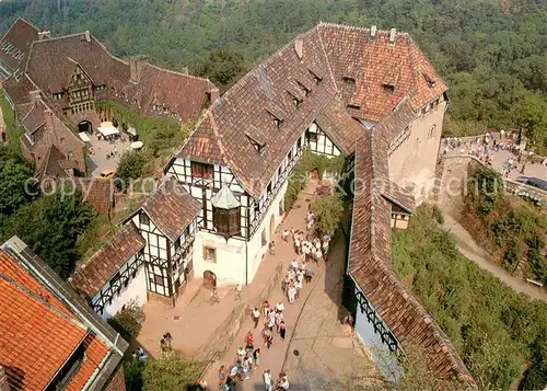AK / Ansichtskarte Eisenach Die Wartburg Vorderer Burghof Wartburghotel Fliegeraufnahme 
