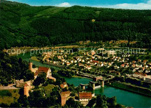 AK / Ansichtskarte Hirschhorn_Neckar Fliegeraufnahme Hirschhorn Neckar