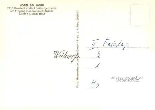 AK / Ansichtskarte Hanstedt_Nordheide Hotel Sellhorn Fliegeraufnahme Hanstedt_Nordheide