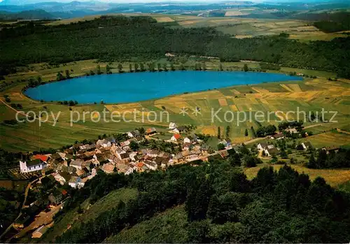 AK / Ansichtskarte Meerfeld Fliegeraufnahme mit Maar Meerfeld