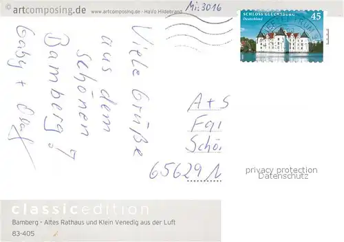 AK / Ansichtskarte Bamberg Altes Rathaus und Klein Venedig Fliegeraufnahme Bamberg