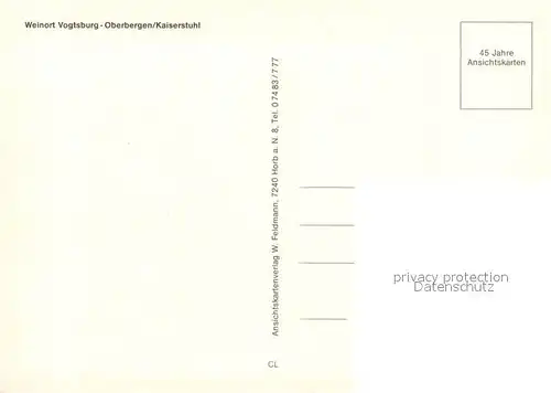 AK / Ansichtskarte Oberbergen_Vogtsburg Fliegeraufnahme mit Kaiserstuhl Oberbergen Vogtsburg