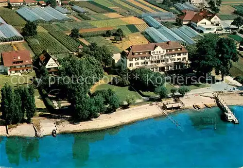 AK / Ansichtskarte Insel_Reichenau_Bodensee Strandhotel Loechnerhaus Fliegeraufnahme 