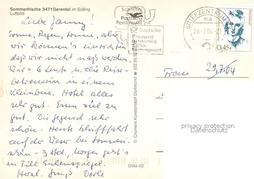 AK / Ansichtskarte Derental Fliegeraufnahme Derental