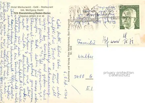 AK / Ansichtskarte Ebersteinburg Hotel Merkurwald Cafe Restaurant Ebersteinburg