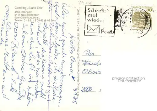 AK / Ansichtskarte Neuteschendorf Campingplatz Blank Eck Strand Abendstimmung am Meer Neuteschendorf