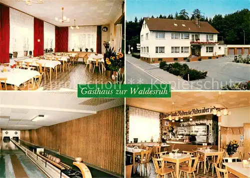AK / Ansichtskarte Oberthulba Gasthaus zur Waldesruh Restaurant Kegelbahn Oberthulba