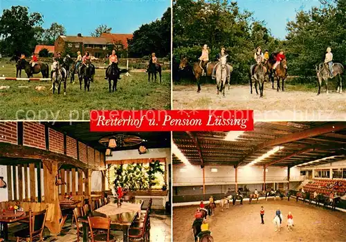 AK / Ansichtskarte Haren_Ems Reiterhof und Pension Luessing Reitsport Reithalle Haren_Ems