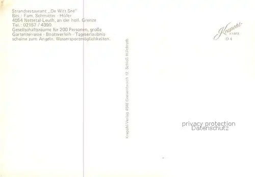 AK / Ansichtskarte Leuth Strandrestaurant De Witt See Segeln Leuth