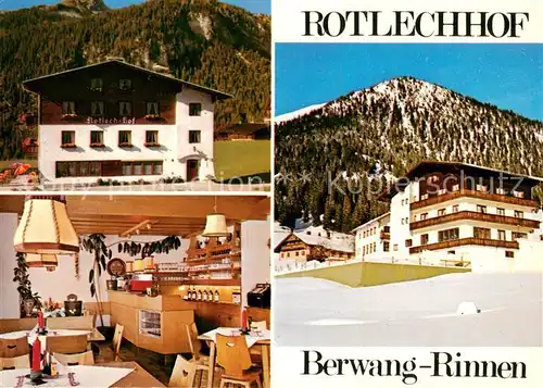 AK / Ansichtskarte Rinnen_Tirol Rotlechhof Gastraum Rinnen Tirol