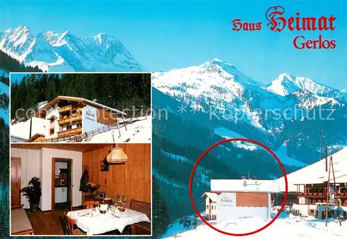 AK / Ansichtskarte Gerlos Haus Heimat Gaststube Panorama Gerlos