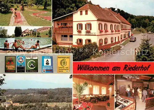 AK / Ansichtskarte Graz_Steiermark Riederhof Minigolf Pool Panorama Gaststube Tanzbar Graz_Steiermark