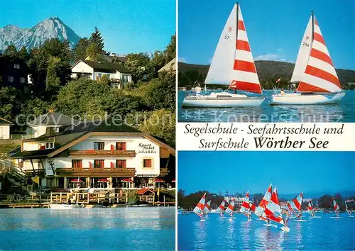 AK / Ansichtskarte Velden_Woerthersee Sporthotel Berger mit Segelschule Regatta Velden Woerthersee