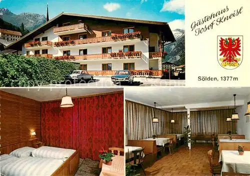 AK / Ansichtskarte Soelden_oetztal Gaestehaus Josef Kneisl Gaststube Zimmer Soelden oetztal