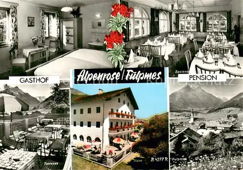 AK / Ansichtskarte Fulpmes_Tirol Gasthof Alpenrose Speisesaal Terrasse Panorama Fulpmes Tirol