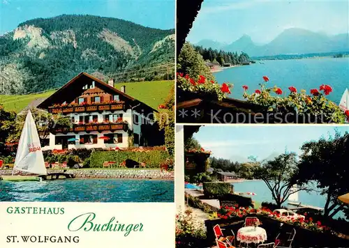 AK / Ansichtskarte St_Wolfgang_Wolfgangsee Gaestehaus Buchinger Terrasse Seepartie St_Wolfgang_Wolfgangsee