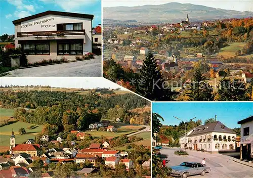 AK / Ansichtskarte Pinggau Cafe Pension Poetz Fliegeraufnahme Ortspartie Pinggau