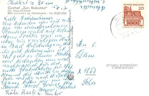 AK / Ansichtskarte Lehsten_Oberfranken Gasthof Zum Rodachtal Panorama Lehsten_Oberfranken