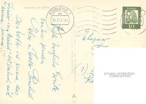 AK / Ansichtskarte Koblenz__Rhein Fliegeraufnahme 