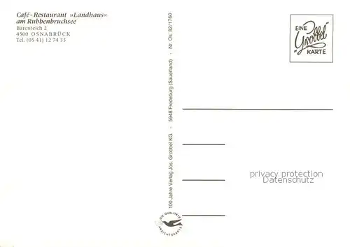 AK / Ansichtskarte Osnabrueck Cafe Restaurant Landhaus am Rubbenbruchsee Gaststube Terrasse Seepartie Osnabrueck