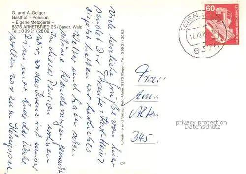 AK / Ansichtskarte Arnetsried Gasthof Pension Geiger Arnetsried