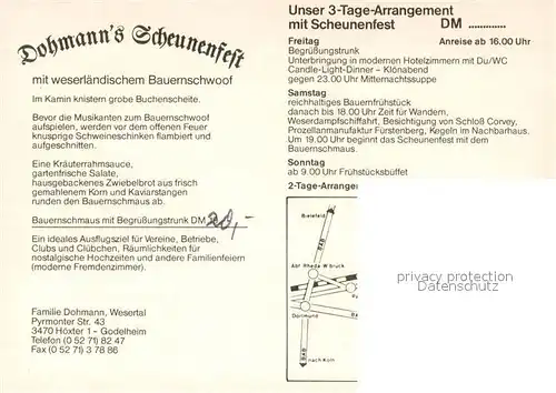 AK / Ansichtskarte Hoexter_Weser Dohmanns Scheunenfest Details Hoexter Weser